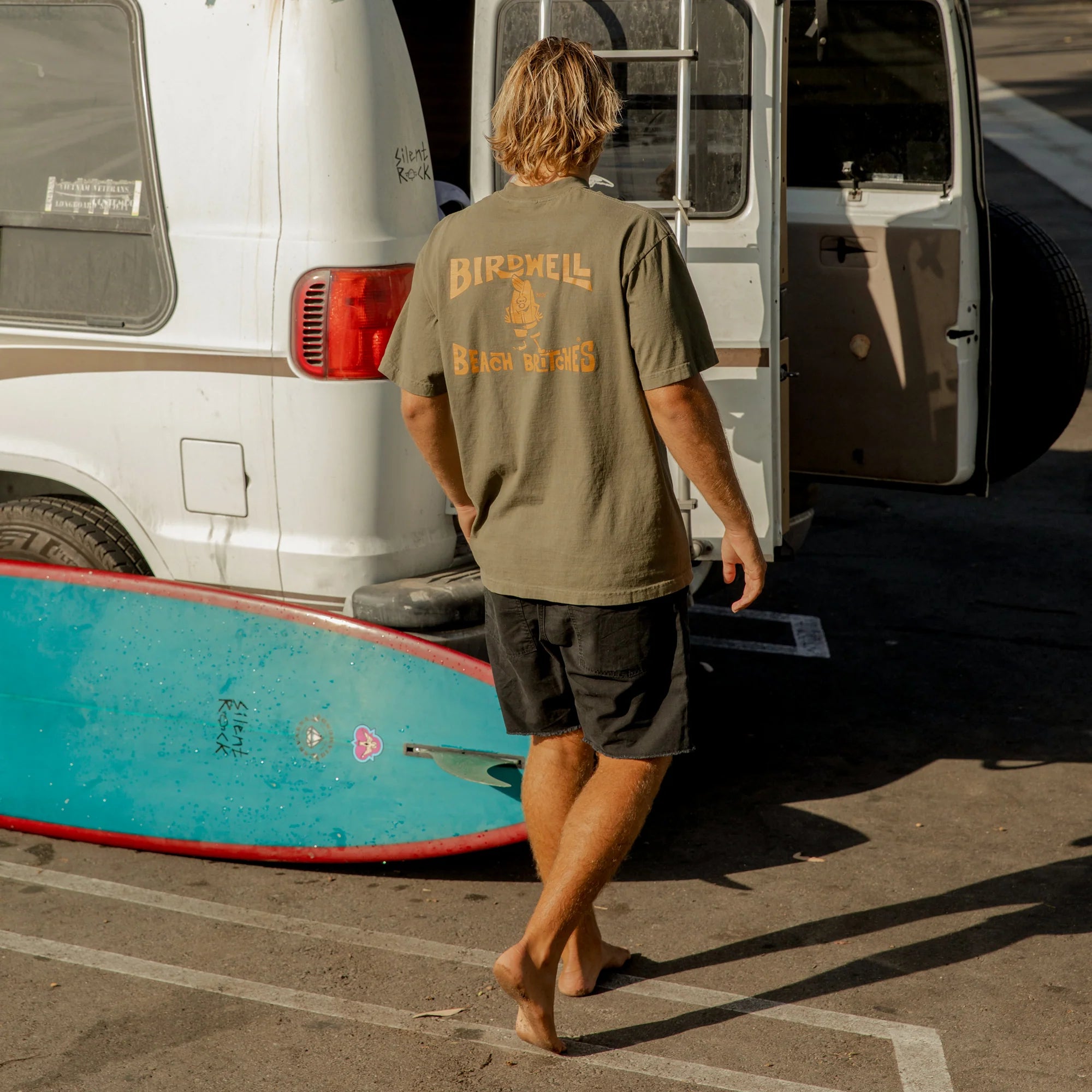 License Plate T-Shirt - Army/Orange