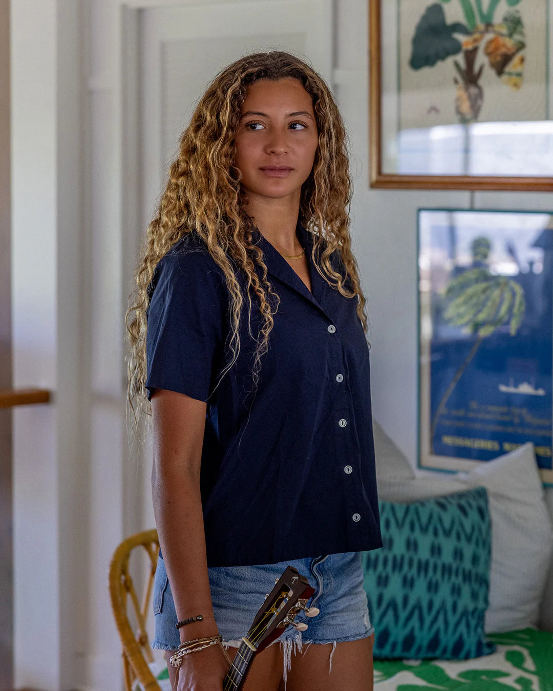Women's Camp Shirt - Navy