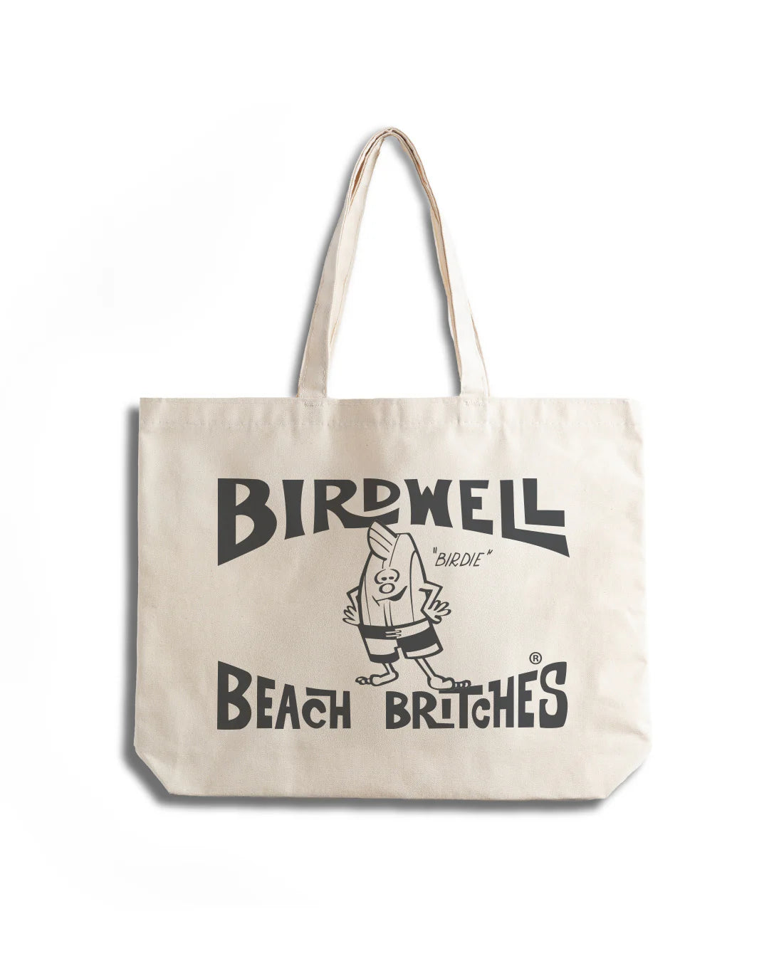 License Plate Canvas Tote - Bone
