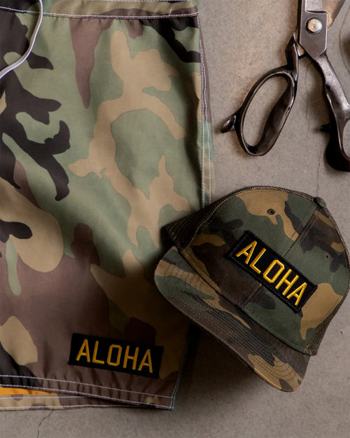 300 Boardshorts - Aloha Camo/Gold