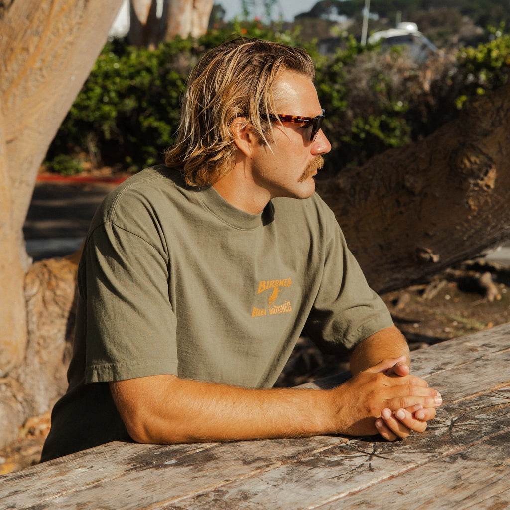 License Plate T-Shirt - Army/Orange